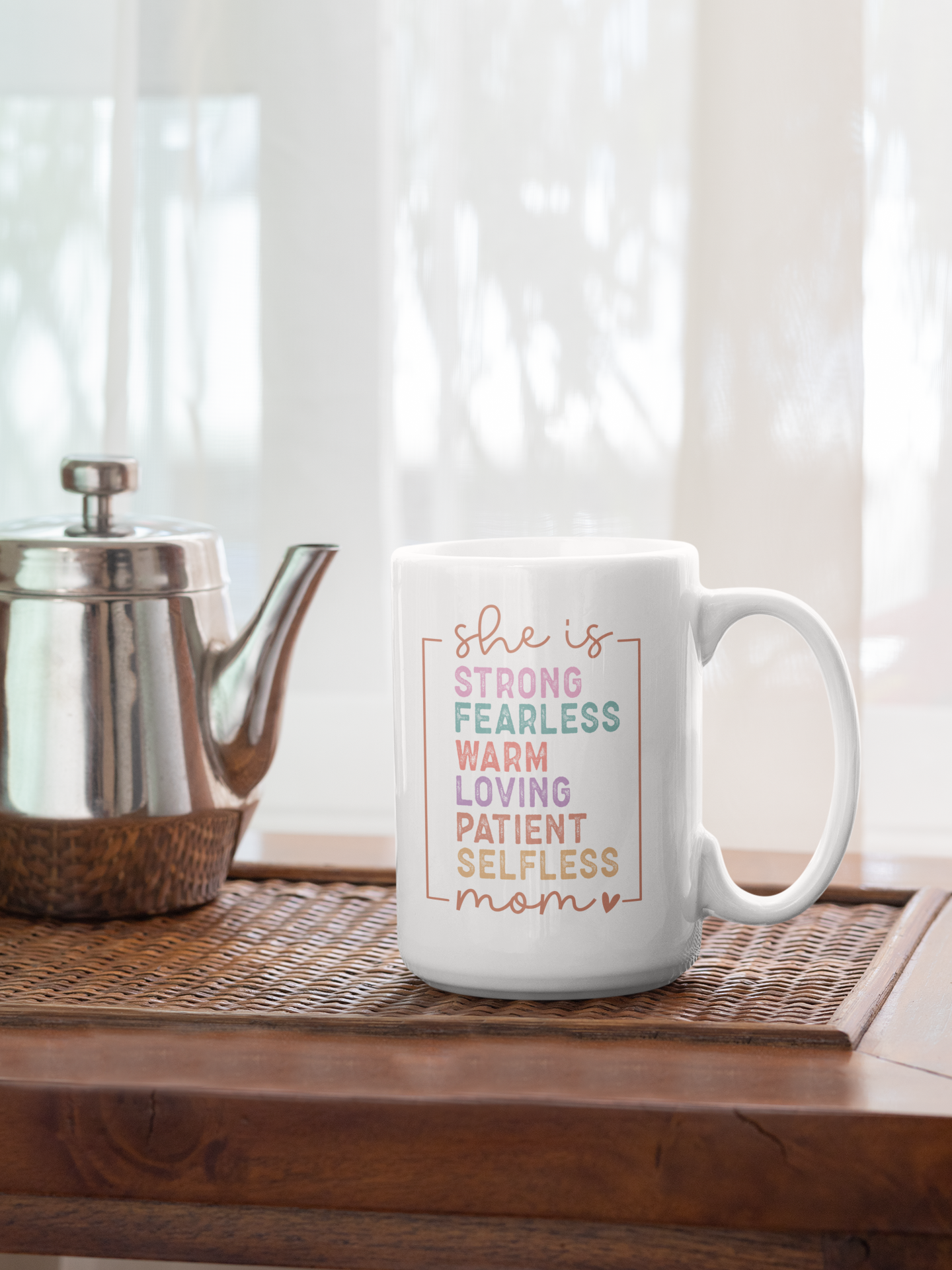 Taza Empoderada: She Strong, Fearless, Warm, Loving"