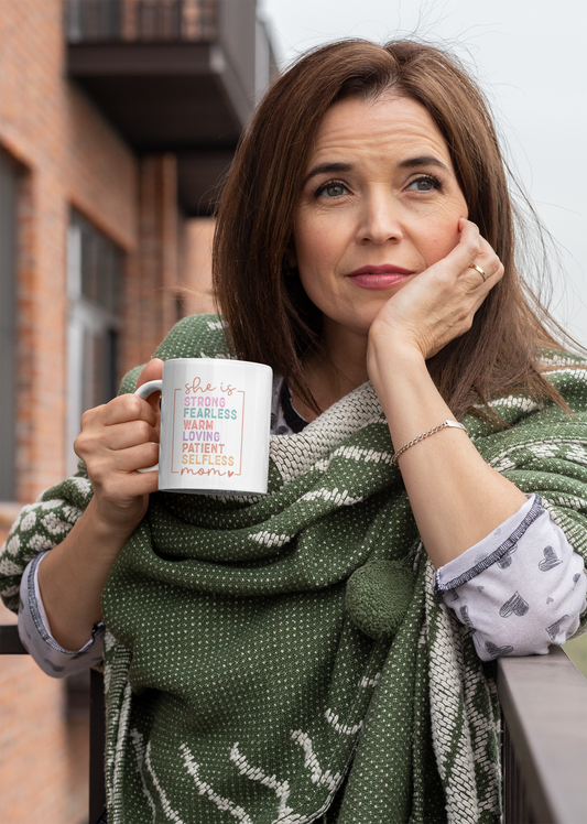 Taza Empoderada: She Strong, Fearless, Warm, Loving"